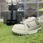 Louis Vuitton Men's White and Grey Trainers