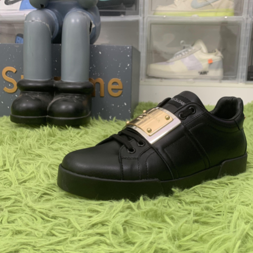 Dolce &amp; gabbana  Leather Portofino Buckle Sneakers